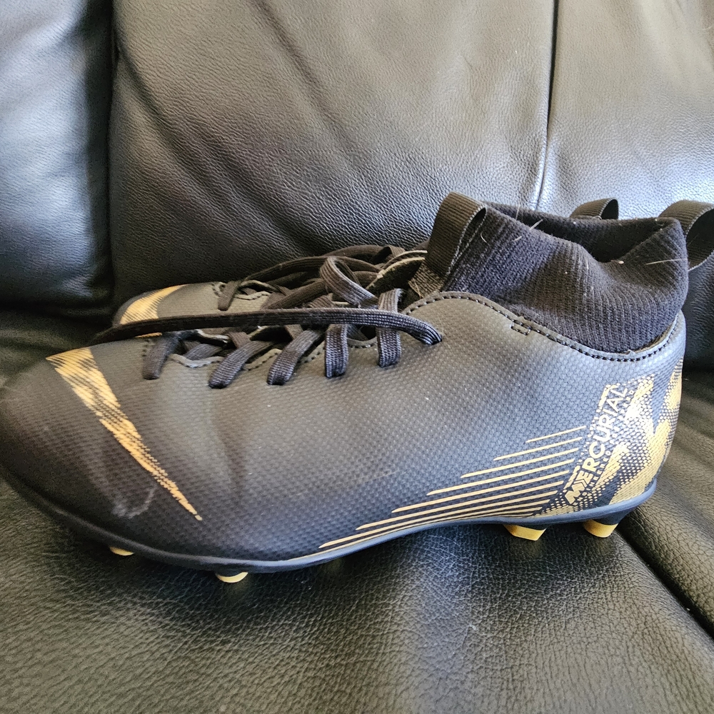 Nike Black and Gold Soccer Cleats